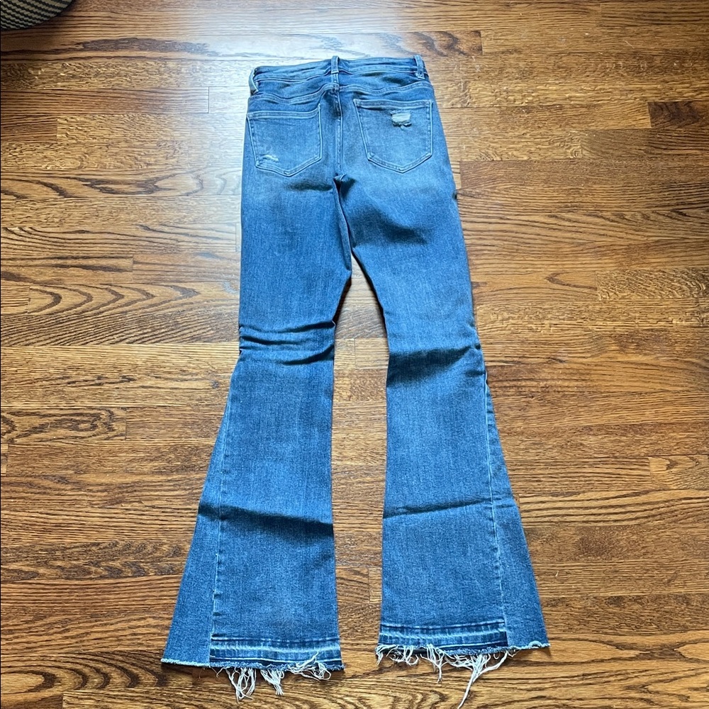 Altar'd State Distressed Blue Flare Jeans - Picture 3 of 6